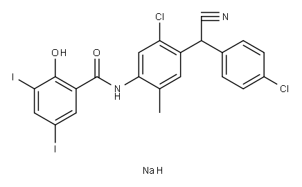 N-[5-クロロ-4-[(4-クロロフェニル)シアノメチル]-2-メチルフェニル]-3,5-ジヨード-2-(ソジオオキシ)ベンズアミド