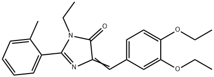 4H-Imidazol-4-one,  5-[(3,4-diethoxyphenyl)methylene]-3-ethyl-3,5-dihydro-2-(2-methylphenyl)- Structure