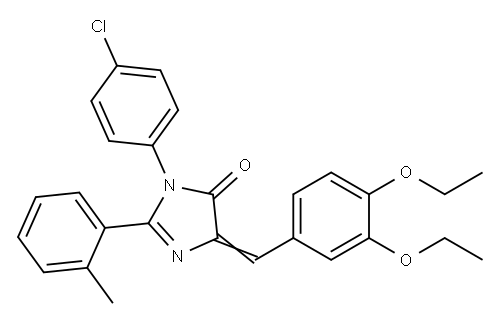 4H-Imidazol-4-one,  3-(4-chlorophenyl)-5-[(3,4-diethoxyphenyl)methylene]-3,5-dihydro-2-(2-methylphenyl)- Structure
