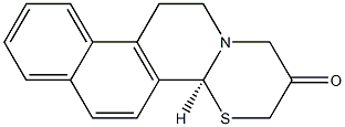 1H,12H-Benzo(f)(1,3)thiazino(2,3-a)isoquinolin-2(3H)-one, 4,11-dihydro -, (S)- Structure