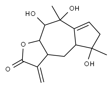3a,4,4a,5,6,8,9,9a-Octahydro-5,8,9-trihydroxy-5,8-dimethyl-3-methyleneazuleno[6,5-b]furan-2(3H)-one Structure