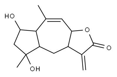 3a,4,4a,5,6,7,7a,9a-Octahydro-5,7-dihydroxy-5,8-dimethyl-3-methyleneazuleno[6,5-b]furan-2(3H)-one Structure
