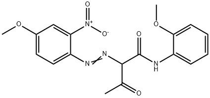 2-[(4-メトキシ-2-ニトロフェニル)アゾ]-N-(2-メトキシフェニル)-3-オキソブタンアミド 化学構造式