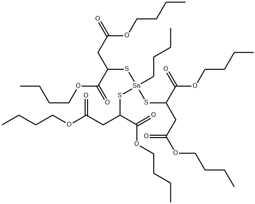 hexabutyl 2,2',2''-[(butylstannylidyne)tris(thio)]trisuccinate Structure