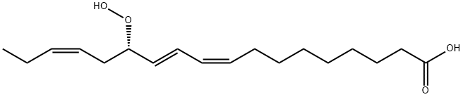 13(S)-ヒドロペルオキシ-(9Z,11E,15Z)-オクタデカトリエン酸溶液(3MG/ML エタノール溶液) 化学構造式