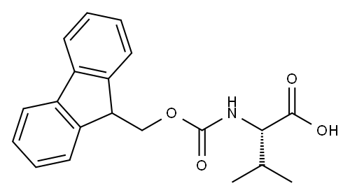 N-[(9H-フルオレン-9-イルメトキシ)カルボニル]-L-バリン 化学構造式