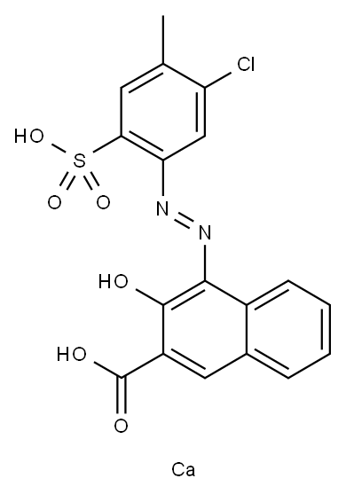 4-[(5-クロロ-4-メチル-2-スルホフェニル)アゾ]-3-ヒドロキシ-2-ナフタレンカルボン酸/カルシウム,(1:1) 化学構造式