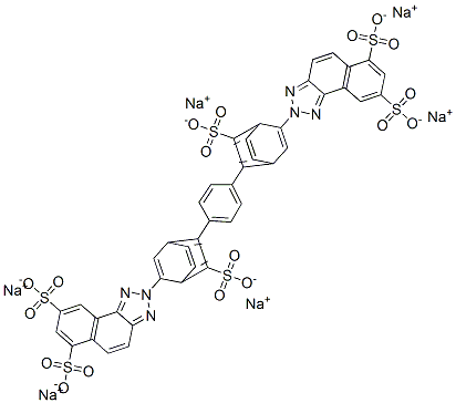 hexasodium 2,2'-[p-phenylenebis[vinylene(3-sulphonato-p-phenylene)]]bis[naphtho[1,2-d]triazole-6,8-disulphonate] Structure