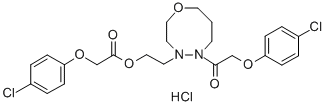 Acetic acid, (4-chlorophenoxy)-, 2-(5-((4-chlorophenoxy)acetyl)hexahyd ro-4H-1,4,5-oxadiazocin-4-yl)ethyl ester, monohydrochloride Structure