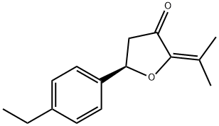 3(2H)-Furanone,5-(4-ethylphenyl)dihydro-2-(1-methylethylidene)-,(5R)-(9CI) Structure