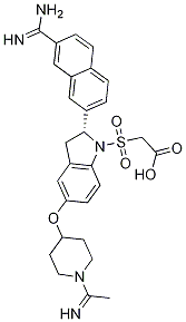 Acetic acid, 2-[[(2R)-2-[7-(aMinoiMinoMethyl)-2-naphthalenyl]-2,3-dihydro-5-[[1-(1-iMinoethyl)-4-piperidinyl]oxy]-1H-indol-1-yl]sulfonyl]- Structure