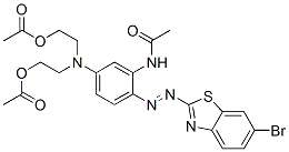 2,2'-[[3-acetamido-4-[(6-bromobenzothiazol-2-yl)azo]phenyl]imino]diethyl diacetate Structure