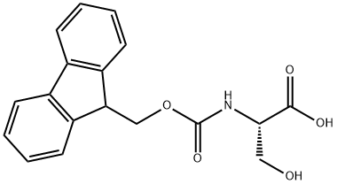 N-[(9H-フルオレン-9-イルメトキシ)カルボニル]-L-セリン水和物 化学構造式