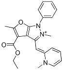 1H-Furo[2,3-c]pyrazolium,  4-(ethoxycarbonyl)-2,5-dimethyl-3-[(1-methyl-2(1H)-pyridinylidene)methyl]-1-phenyl-  (9CI)|
