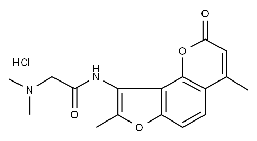 Acetamide, 2-dimethylamino-N-(4,8-dimethyl-2-oxo-2H-furo(2,3-h)-1-benz opyran-9-yl)-, hydrochloride Structure