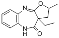 4H-Furo(2,3-b)(1,5)benzodiazepin-4-one, 2,3,3a,5-tetrahydro-3a-ethyl-2 -methyl-|