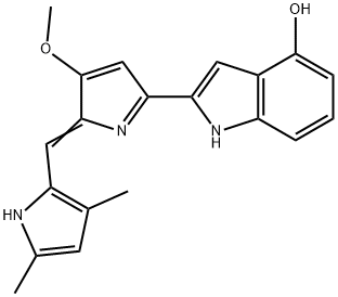 1H-Indol-4-ol, 2-[2-[(3,5-diMethyl-1H-pyrrol-2-yl)Methylene]-3-Methoxy-2H-pyrrol-5-yl]- Structure