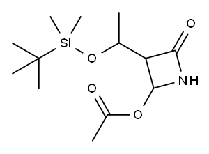 Acetic acid 3-[1-(tert-butyldimethylsiloxy)ethyl]-2-oxoazetidin-4-yl ester|