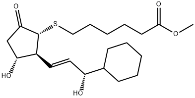 Hexanoic acid, 6-((2-(3-cyclohexyl-3-hydroxy-1-propenyl)-3-hydroxy-5-o xocyclopentyl)thio)-, methyl ester, (1R-(1alpha,2beta(1E,3S*),3alpha)) - Structure