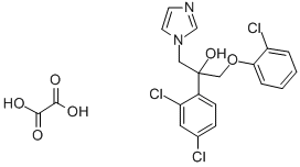 1H-Imidazole-1-ethanol, alpha-((2-chlorophenoxy)methyl)-alpha-(2,4-dic hlorophenyl)-, ethanedioate salt Structure