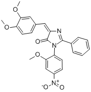 4H-Imidazol-4-one, 3,5-dihydro-5-((3,4-dimethoxyphenyl)methylene)-3-(2 -methoxy-4-nitrophenyl)-2-phenyl-|