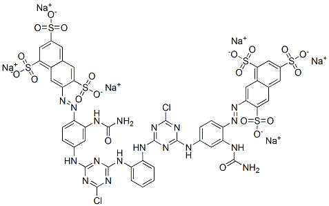 hexasodium 7,7'-[1,2-phenylenebis[imino(6-chloro-1,3,5-triazine-4,2-diyl)imino[2-[(aminocarbonyl)amino]-4,1-phenylene]azo]]bis(naphthalene-1,3,6-trisulphonate)|