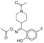 (E)-1-Acetyl-N-(acetyloxy)-α-(5-fluoro-2-hydroxyphenyl)-4-piperidinemethanimine Struktur