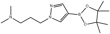 N,N-dimethyl-3-(4-(4,4,5,5-tetramethyl-1,3,2-dioxaborolan-2-yl)-1H-pyrazol-1-yl)propan-1-amine Struktur