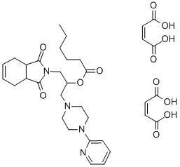 Hexanoic acid, 1-((1,3,3a,4,7,7a-hexahydro-1,3-dioxo-2H-isoindol-2-yl) methyl)-2-(4-(2-pyridinyl)-1-piperazinyl)ethyl ester, (Z)-2-butenedioa te (1:2) -|