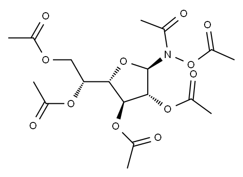 Acetamide, N-(acetyloxy)-N-(2,3,5,6-tetra-O-acetyl-.beta.-D-galactofuranosyl)- Structure