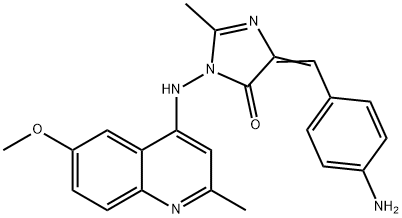 4H-Imidazol-4-one, 3,5-dihydro-5-((4-aminophenyl)methylene)-3-((6-meth oxy-2-methyl-4-quinolinyl)amino)-2-methyl-|
