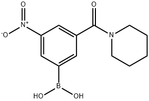 3-NITRO-5-(PIPERIDIN-1-YLCARBONYL)BENZENEBORONIC ACID price.