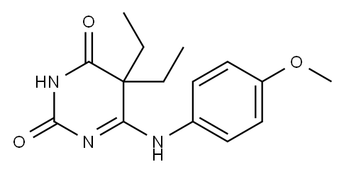 2,4(3H,5H)-Pyrimidinedione, 6-((4-methoxyphenyl)amino)-5,5-diethyl-|