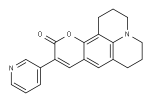2,3,5,6-1H,4H-Tetrahydro-9-(3-pyridyl)quinolizino[9,9a,1-gh]coumarin Structure