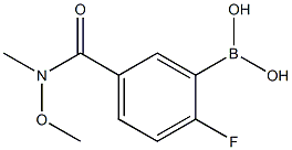 2-FLUORO-5-(METHOXY(METHYL)CARBAMOYL)PHENYLBORONIC ACID Structure
