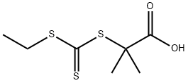 2-[エチルチオ(チオカルボニル)チオ]イソ酪酸 化学構造式