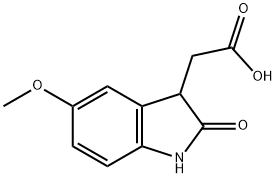 1H-indole-3-acetic acid, 2,3-dihydro-5-methoxy-2-oxo- Structure