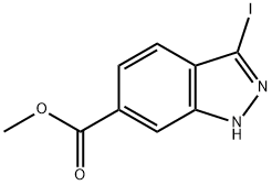 1H-INDAZOLE-6-CARBOXYLIC ACID,3-IODO-,METHYL ESTER Structure