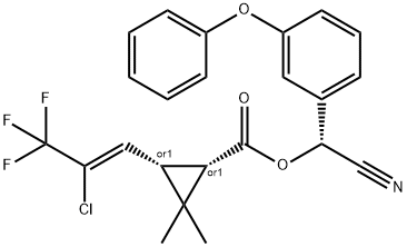 alpha-Cyan-3-phenoxybenzyl-3-(2-chlor-3,3,3-trifluorprop-1-enyl)-2,2-dimethylcyclopropan-carboxylat, 1:1 Gemisch der(Z)-(1R,3R), S-ester und(Z)-(1S,3S), R-ester