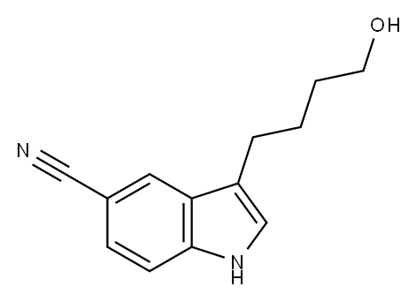1H-Indole-5-carbonitrile, 3-(4-hydroxybutyl)- Structure
