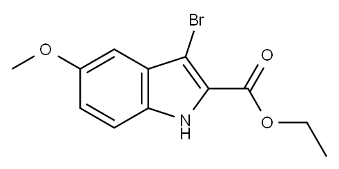1H-INDOLE-2-CARBOXYLIC ACID, 3-BROMO-5-METHOXY-, ETHYL ESTER Structure