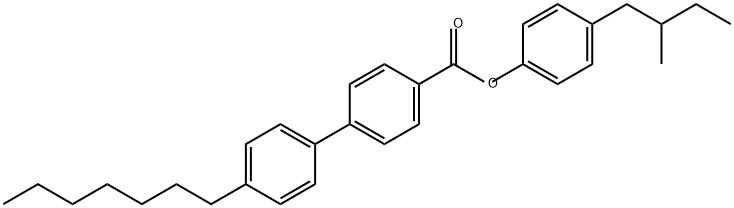 4'-Heptyl-(1,1'-biphenyl)-4-carboxylic acid, 4-(2-methylbutyl)phenyl ester Structure