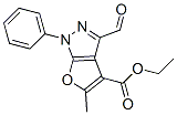 1H-Furo[2,3-c]pyrazole-4-carboxylic  acid,  3-formyl-5-methyl-1-phenyl-,  ethyl  ester Structure
