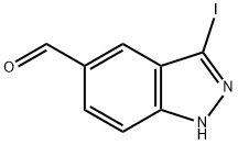 3-ヨード-1H-インダゾール-5-カルブアルデヒド 化学構造式