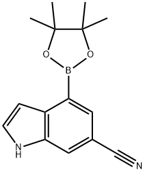 1H-Indole-6-carbonitrile, 4-(4,4,5,5-tetraMethyl-1,3,2-dioxaborolan-2-yl)- Structure
