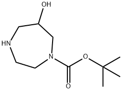 Hexahydro-6-hydroxy-1H-1,4-diazepine-1-carboxylic acid tert-butyl ester Structure