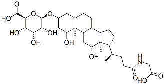 (3a,5b,7a,12a)-24-[(carboxymethyl)amino]-1,12-dihydroxy-24-oxocholan-3-yl b-D-glucopyranosiduronic acid Structure