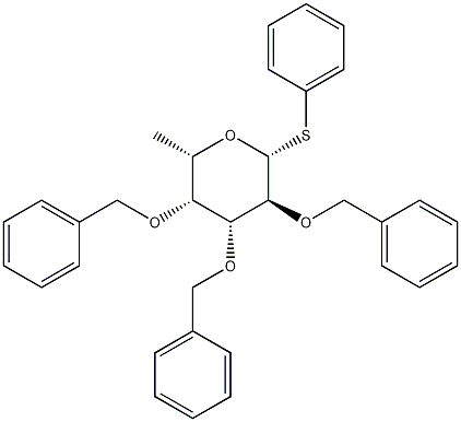 Phenyl 2,3,4-Tri-O-benzyl-1-thio-beta-L-fucopyranoside Struktur