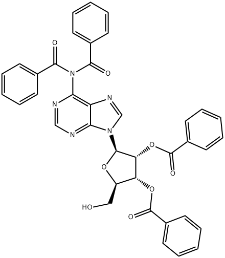 N6-ジベンゾイルアデノシン2',3'-ジベンゾアート 化学構造式