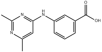 3-(2,6-二甲基-嘧啶-4-基胺)-苯甲酸, 887686-71-7, 结构式
